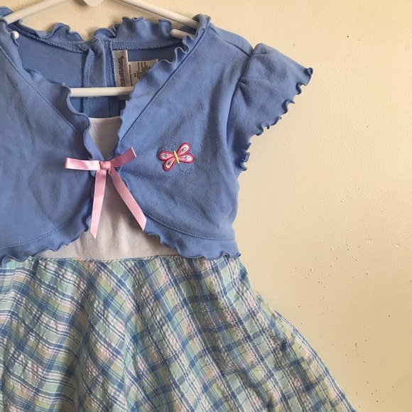 Rare 1980’s Gingham Butterfly appliqué Dress - Picture 6 of 8